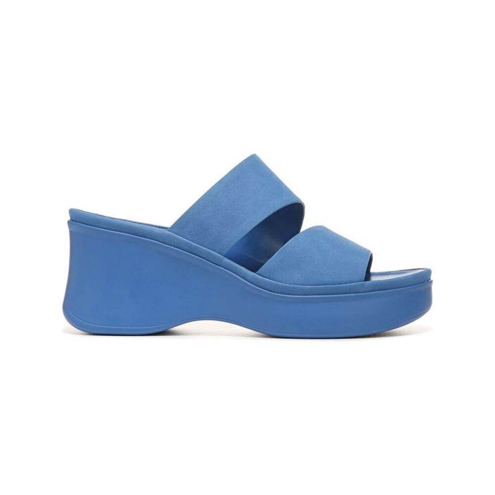 NATURALIZER Womens Blue Genn-rally Round Toe Wedge Slip On Sandals Shoes 8.5 M